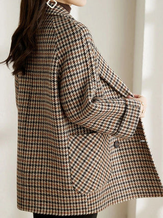 Blazer Damen Oversized mit Hahnentrittmuster