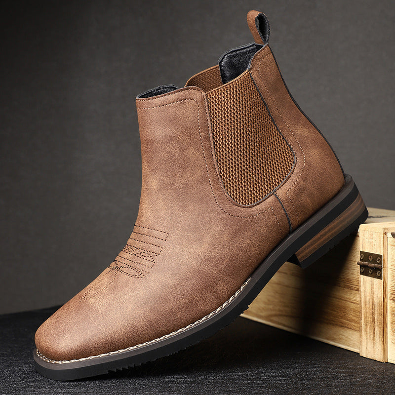 Men's Faux Leather Chelsea Boots