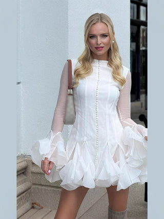 Mini Cocktailkleid Damen Elegant-Cecile Lavelle-Weiß-S-Cecile Lavelle