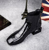 Black Buckled Ankle Boots for Women