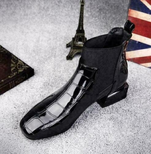 Black Buckled Ankle Boots for Women