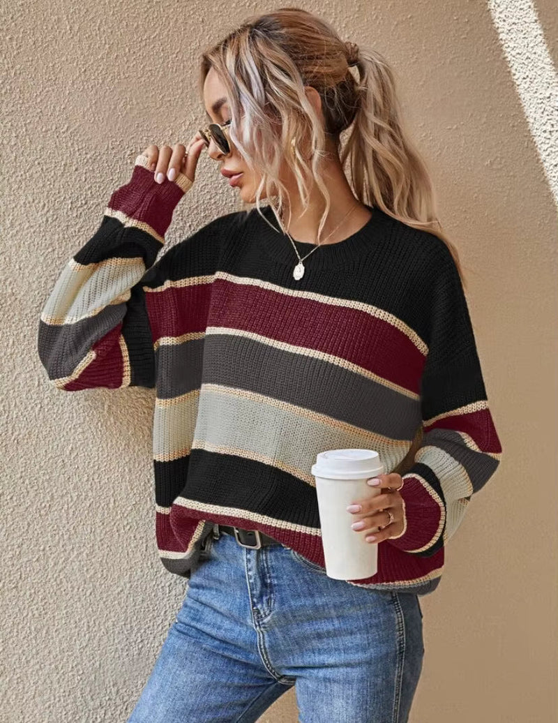 Women’s Oversized Striped Knit Sweater