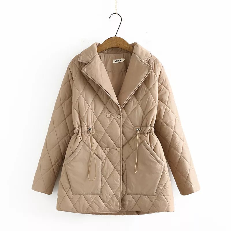 Fitted Quilted Jacket Women Elegant