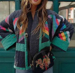 Vintage Jacke Karomuster-Jacke-Cecile Lavelle-Mehrfarbig-S-Cecile Lavelle