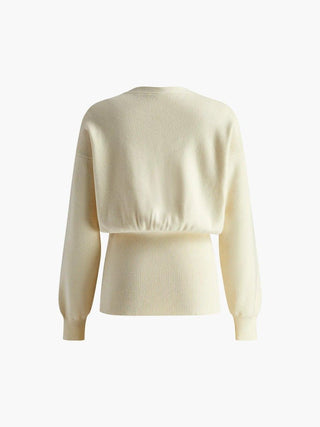Alma – Feinstrick - Cardigan mit Skulptur - Knopf - Cecile LavelleZwart