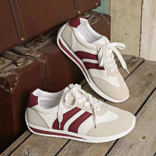 Atmungsaktiver Mesh Sneaker - Cecile LavelleWeiß - Orange