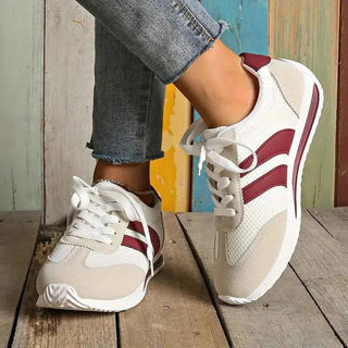 Atmungsaktiver Mesh Sneaker - Cecile LavelleWeiß - Orange