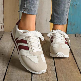 Atmungsaktiver Mesh Sneaker - Cecile LavelleWeiß - Orange