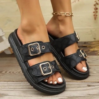 Bequeme Damen Sandalen Mit Schnallen - Cecile LavelleSchwarz