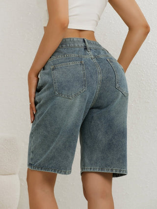 Bermuda Jeans Shorts Damen High Waist - Cecile LavelleHellblau