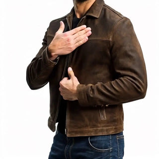 Bikerjacke Herren Slim Fit - Cecile LavelleArmeegrün