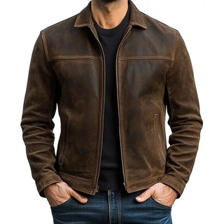 Bikerjacke Herren Slim Fit - Cecile LavelleBraun