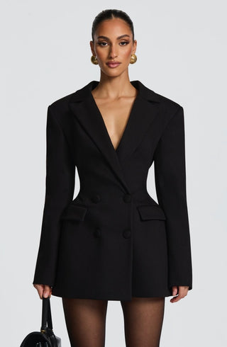 Blazer Minikleid Tailliert Damen - Cecile LavelleSchwarz