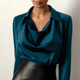 Bluse mit Carmenausschnitt - Cecile LavelleBlau