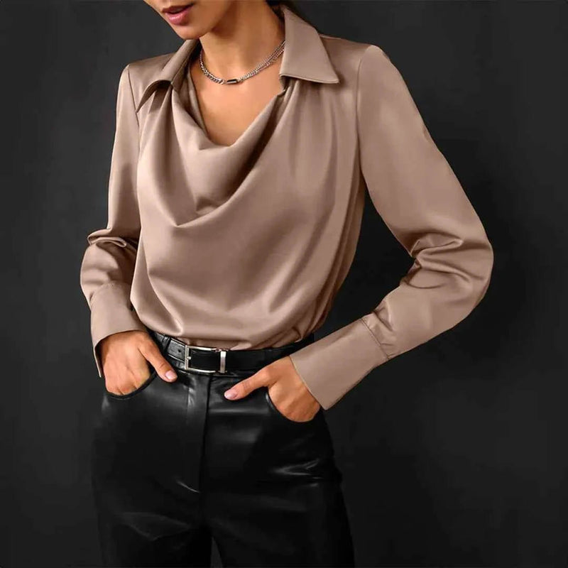 Blouse with off-the-shoulder neckline