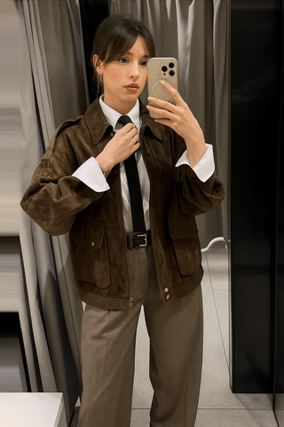 Bomberjacke Damen Braun