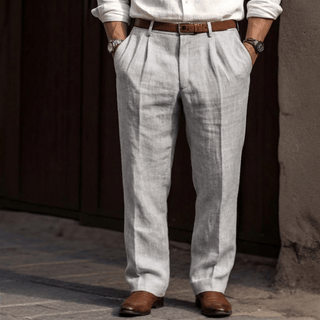 Bundfaltenhose Herren Regular Fit elegant - Cecile LavelleGrau