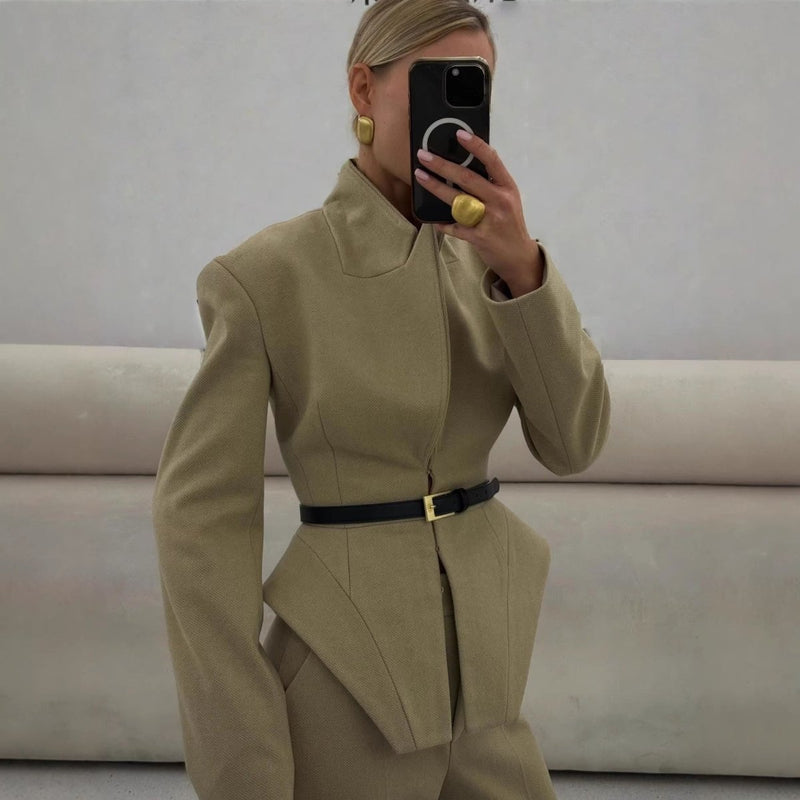 Women's Tailored Business Blazer with Belt