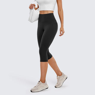 Capri-Leggings Damen mit Hohem Bund und Seitentasche - Cecile LavelleSchwarz