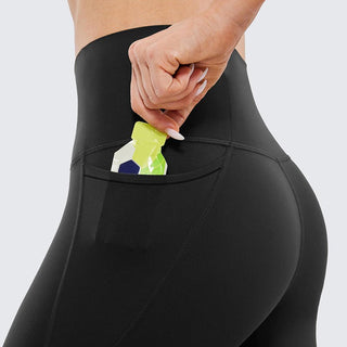 Capri-Leggings Damen mit Hohem Bund und Seitentasche - Cecile LavelleSchwarz