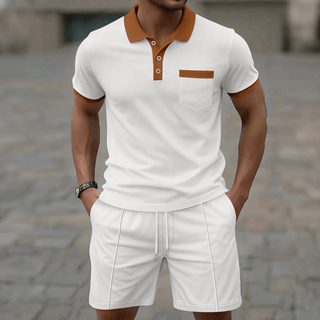 Casual Smart Zweiteiler Mit Polohemd Und Shorts - Cecile LavelleWeiß