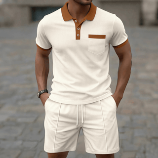Casual Smart Zweiteiler Mit Polohemd Und Shorts - Cecile LavelleKhaki