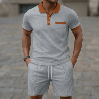 Casual Smart Zweiteiler Mit Polohemd Und Shorts - Cecile LavelleGrau