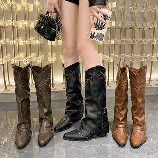 Cowboystiefel Damen Kniehoch - Cecile LavelleSchwarz