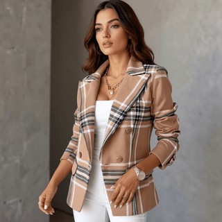 Damen Blazer Elegant Klassisch - Cecile LavelleKhaki