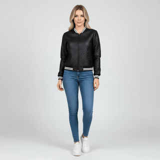 Damen Bomberjacke mit Reißverschluss Sportlich - Cecile LavelleSchwarz