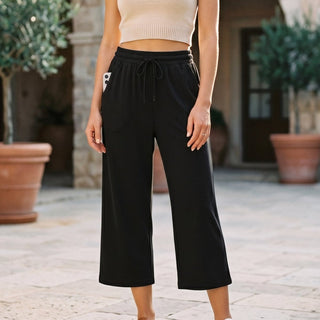 Damen Culotte in 3/4-Länge mit Taschen - Cecile LavelleSchwarz