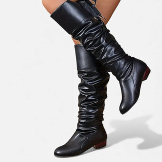 Damen Kniehohe Stiefel mit Absatz Elegant - Cecile LavelleWeiß