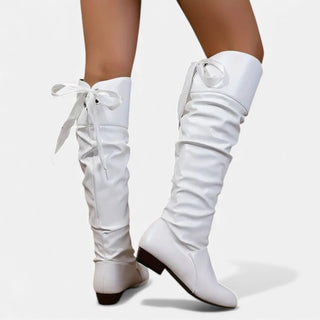 Damen Kniehohe Stiefel mit Absatz Elegant - Cecile LavelleSchwarz