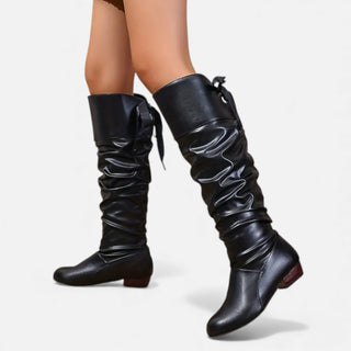 Damen Kniehohe Stiefel mit Absatz Elegant - Cecile LavelleSchwarz