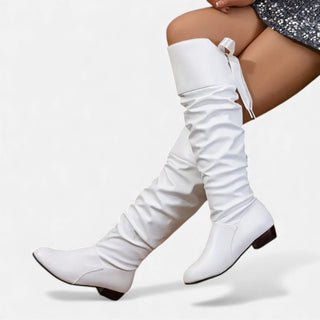 Damen Kniehohe Stiefel mit Absatz Elegant - Cecile LavelleWeiß