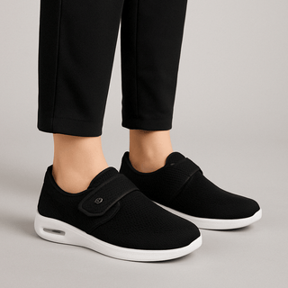 Damen Sneaker Mit Komfortsohle Und Klettverschluss - Cecile LavelleSchwarz