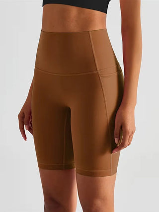 Damen Sport - Leggings Shorts mit Tasche - Cecile LavelleBraun