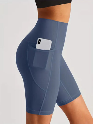 Damen Sport - Leggings Shorts mit Tasche - Cecile LavelleRetro Blau