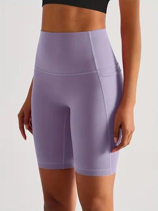 Damen Sport - Leggings Shorts mit Tasche - Cecile LavelleLila