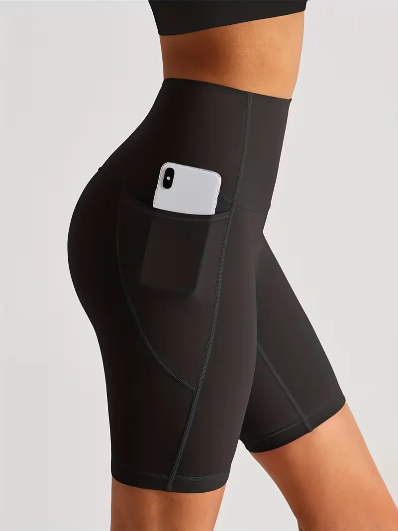 Women's sport leggings shorts with pocket