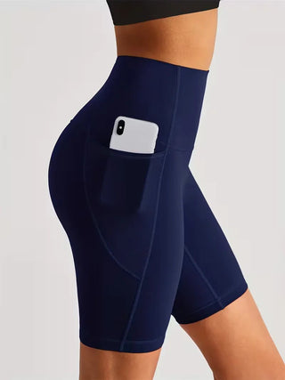 Damen Sport - Leggings Shorts mit Tasche - Cecile LavelleBlau