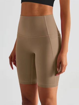 Damen Sport - Leggings Shorts mit Tasche - Cecile LavelleBeige