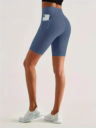 Damen Sport - Leggings Shorts mit Tasche - Cecile LavelleRetro Blau