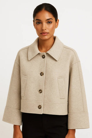 Damen Übergangsjacke Kurz Elegant - Cecile LavelleBeige