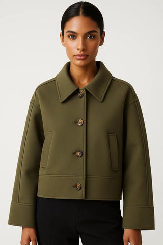 Damen Übergangsjacke Kurz Elegant - Cecile LavelleGrün