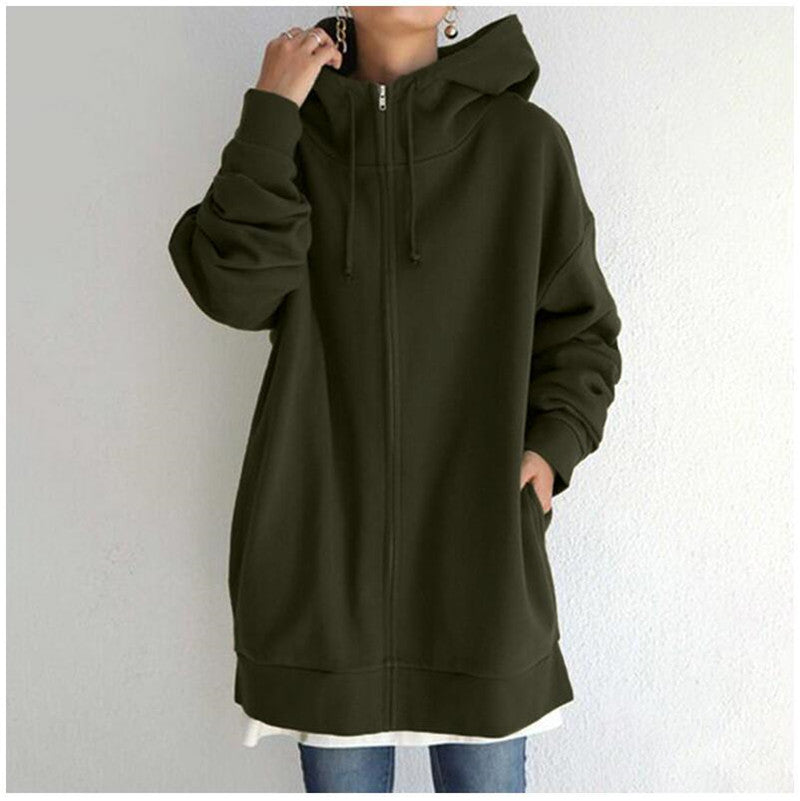 Oversized women’s jacket with zipper