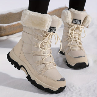 Damenstiefel mit Futter in Beige