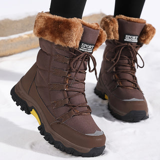 Damenstiefel mit Futter in Braun