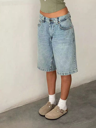 Denim Jorts Damen High Waist knielang - Cecile LavelleHellblau