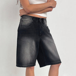 Denim Jorts Damen High Waist knielang - Cecile LavelleMarineblau